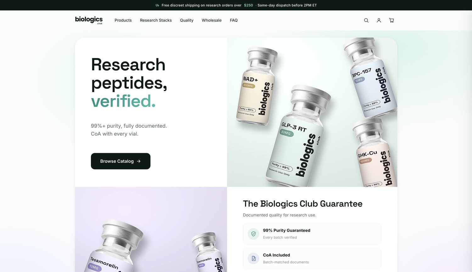 biologicsclub.com — website built by Vantix