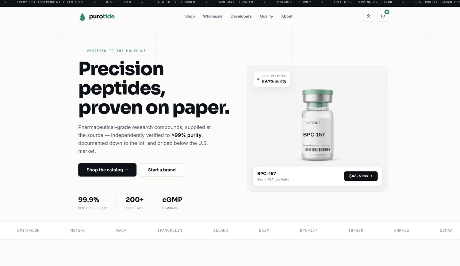 purotide.com — website built by Vantix