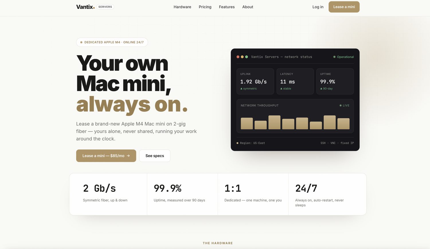 vantixservers.com — website built by Vantix